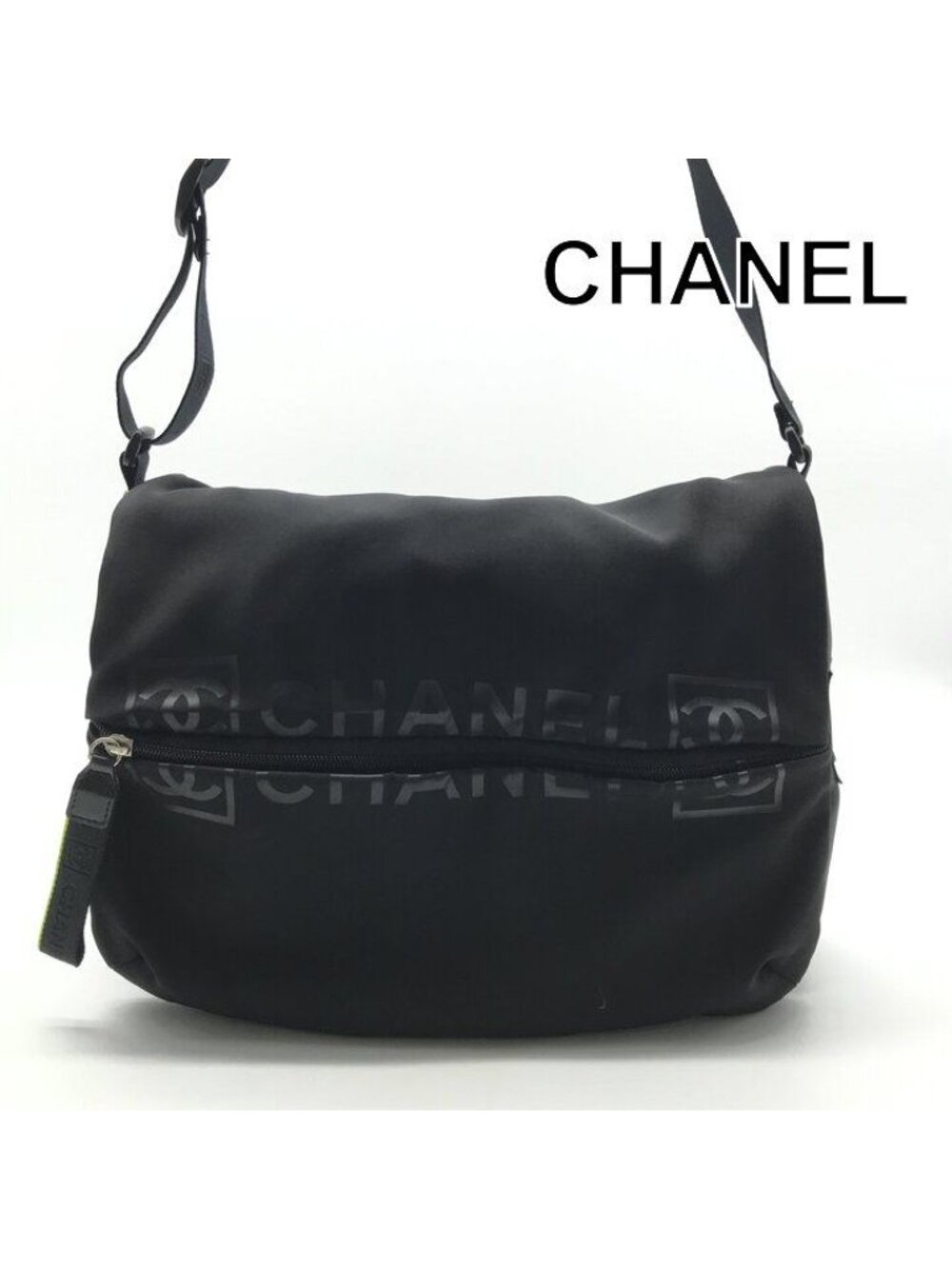 Chanel CC Logo Sports Shoulder Bag Black